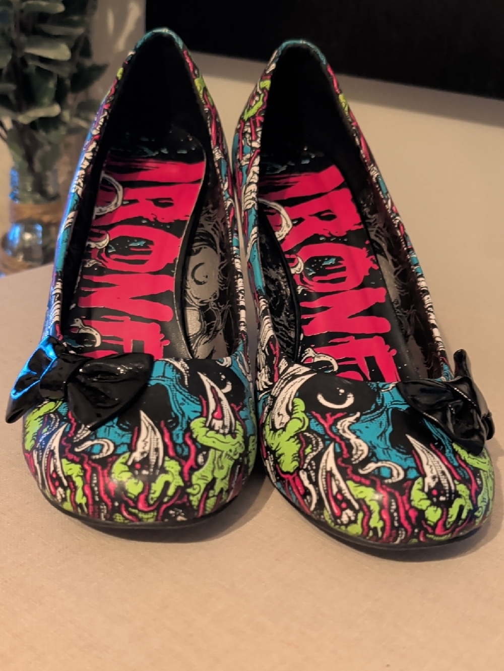Rock-Inspired Women's Monster Printed Heels